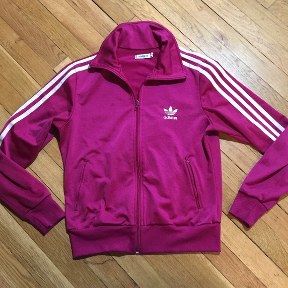 adidas jacket pink stripes